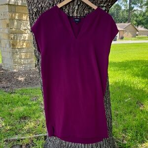 Theory Magenta V-Neck Dress